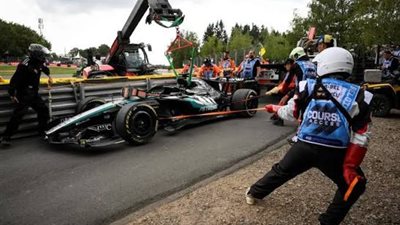فورمولا 1: جورج راسل يتعامل بلا مبالاة مع حادثه في سباق بلجيكا
