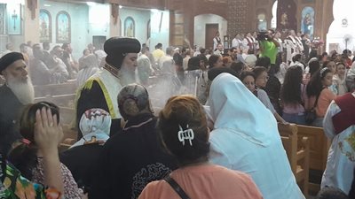 بحضور الأنبا سيداروس، عزبة النخل تحتفل بأحد الشعانين (صور)
