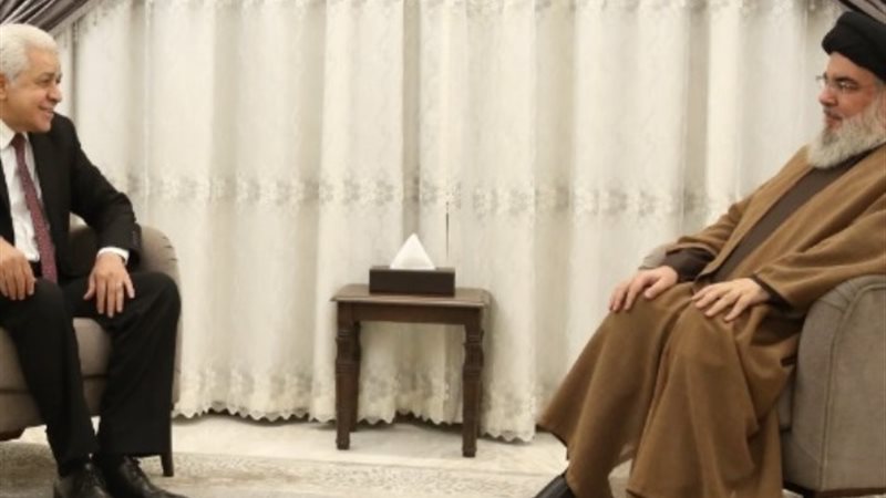حمدين صباحي يزور أمين عام حزب الله