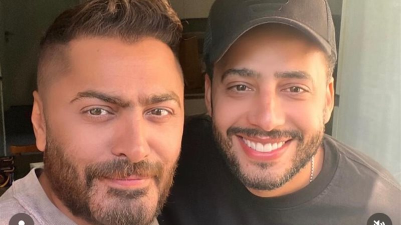 الفنان تامر حسني مع عصام السقا