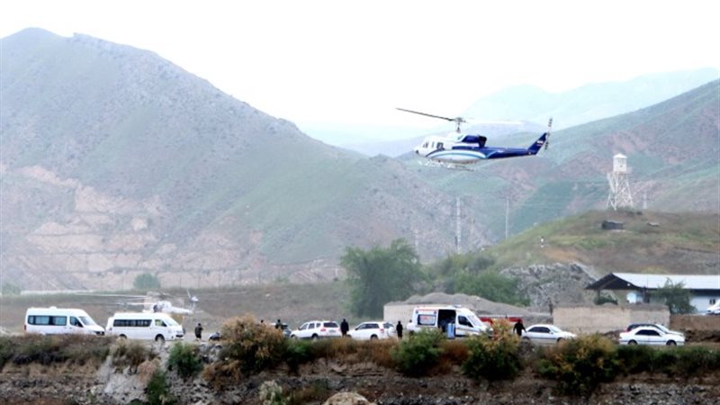 آخر صورة لمروحية الرئيس الإيراني بعد إقلاعها