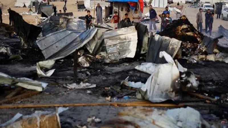 مجزرة مخيمات النازحين في رفح