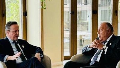 شكري يؤكد لنظيره البريطاني ضرورة ضمان الانسحاب الكامل لقوات الاحتلال من غزة