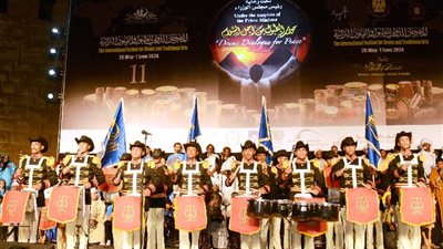 الموسيقات العسكرية تشارك في المهرجان الدولي للطبول والفنون التراثية