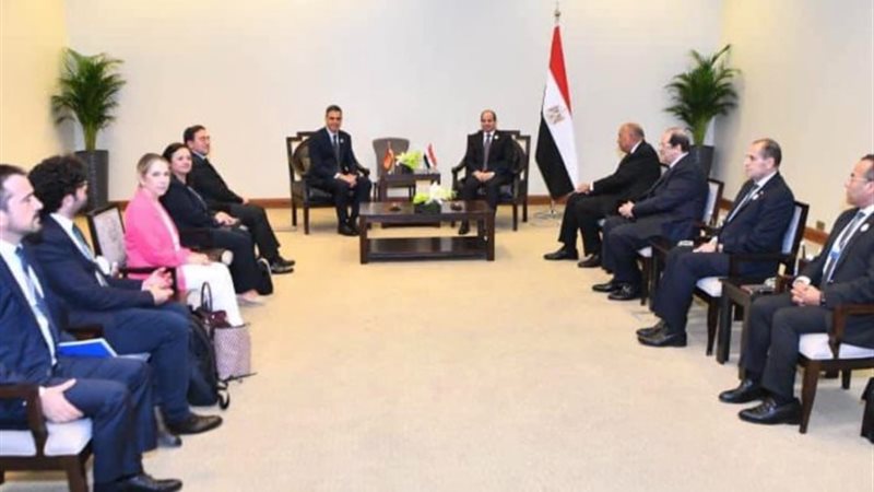 الرئيس السيسي يلتقى برئيس وزراء إسبانيا