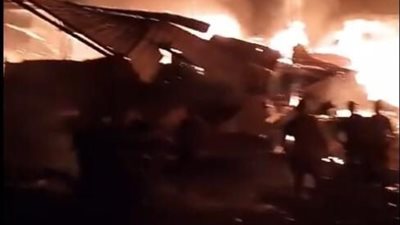 المعاينة الأولية لموقع حريق منطقة البراجيل للوقوف على أسبابه