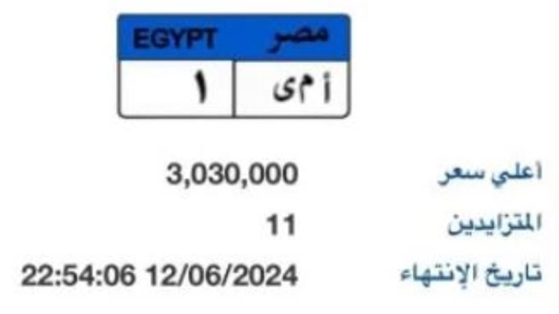 لوحة سيارة مميزة