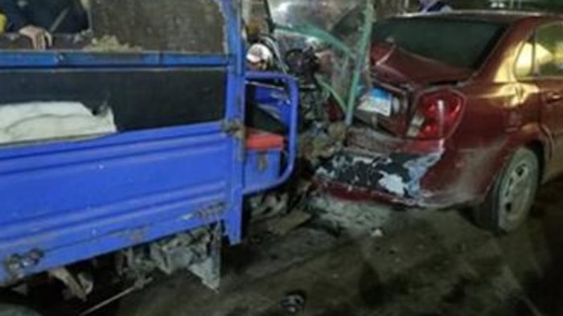 حادث تصادم تروسيكل وسيارة