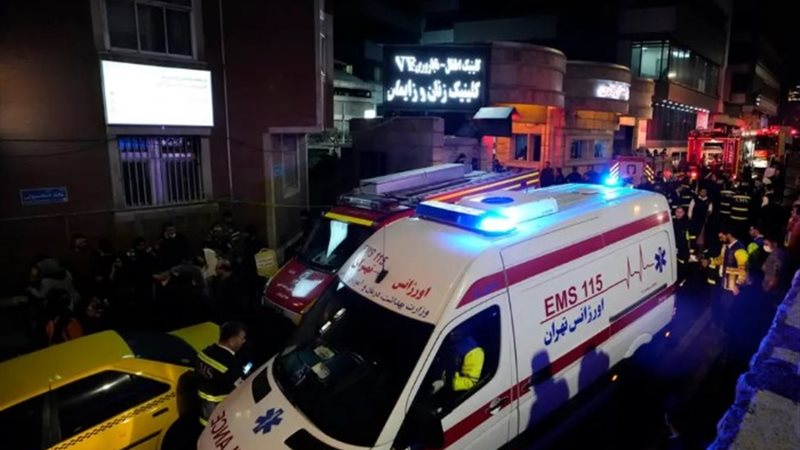 حادث حريق في مستشفى في إيران
