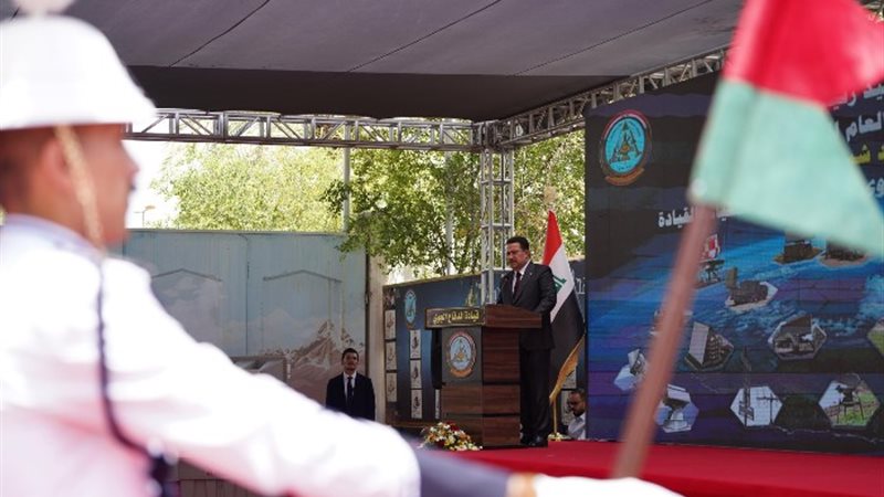 رئيس الوزراء العراقي خلال حفل الافتتاح