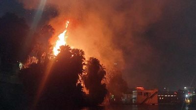 السيطرة على حريق اندلع بأشجار على كورنيش النيل في الدقي