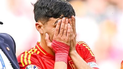 شاهد لحظة إصابة بيدري وخروجه من الملعب باكيا أمام ألمانيا في يورو 2024
